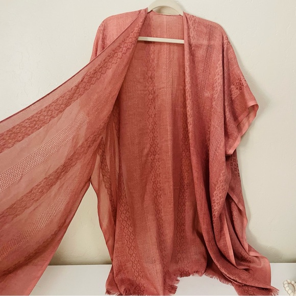 Pink | Yellow | Sage Textured Oversized Kimono Cover Up - Picture 11 of 13